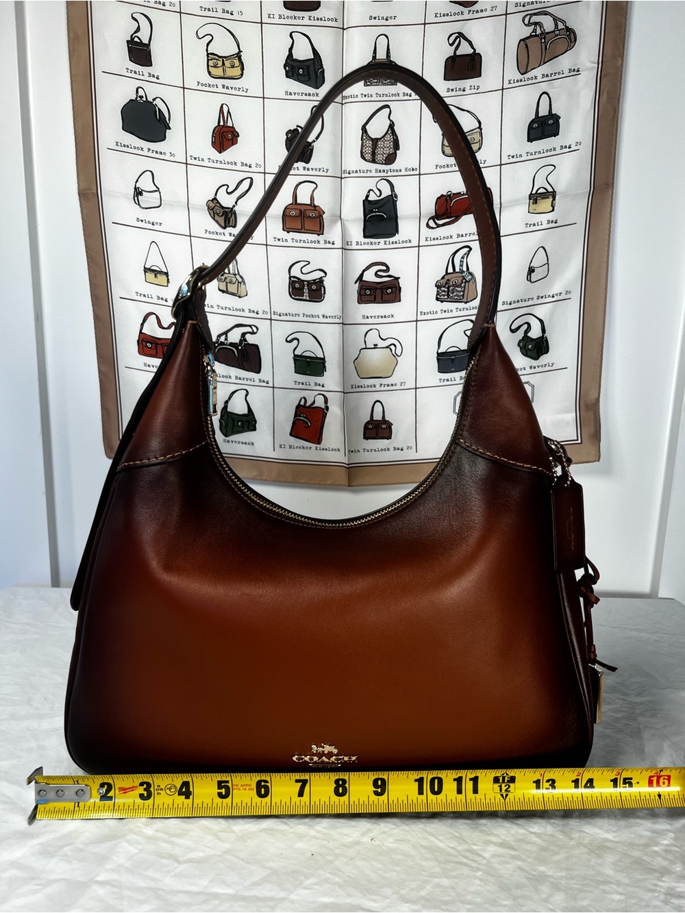Coach Ella Shoulder Bag in Burnished Redwood Leather - Like New - Picture 6 of 9
